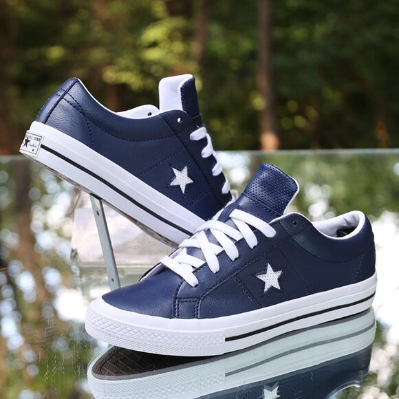 Converse One Star Perforated leather Blue - Picture 4 of 13